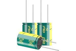 JCCON 5-Pack 25V 4700uF Premium Quality Low ESR Electrolytic Capacitors 16x25mm (0.63x0.99in), 25Volt 4700MFD High-Frequency Caps with Superior Performance