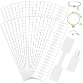 1000 pcs Jewelry Tags, Self Adhesive Jewelry Price Tags Stickers, White Blank Rectangle Ring Tag Label for Necklace Earring Bracelet Pricing Identify