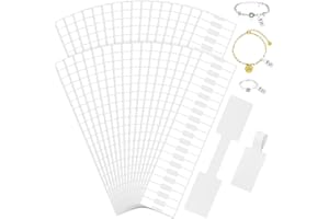 OPVIXI 1000 pcs Jewelry Tags, Self Adhesive Jewelry Price Tags Stickers, White Blank Rectangle Ring Tag Label for Necklace Earring Bracelet Pricing Identify