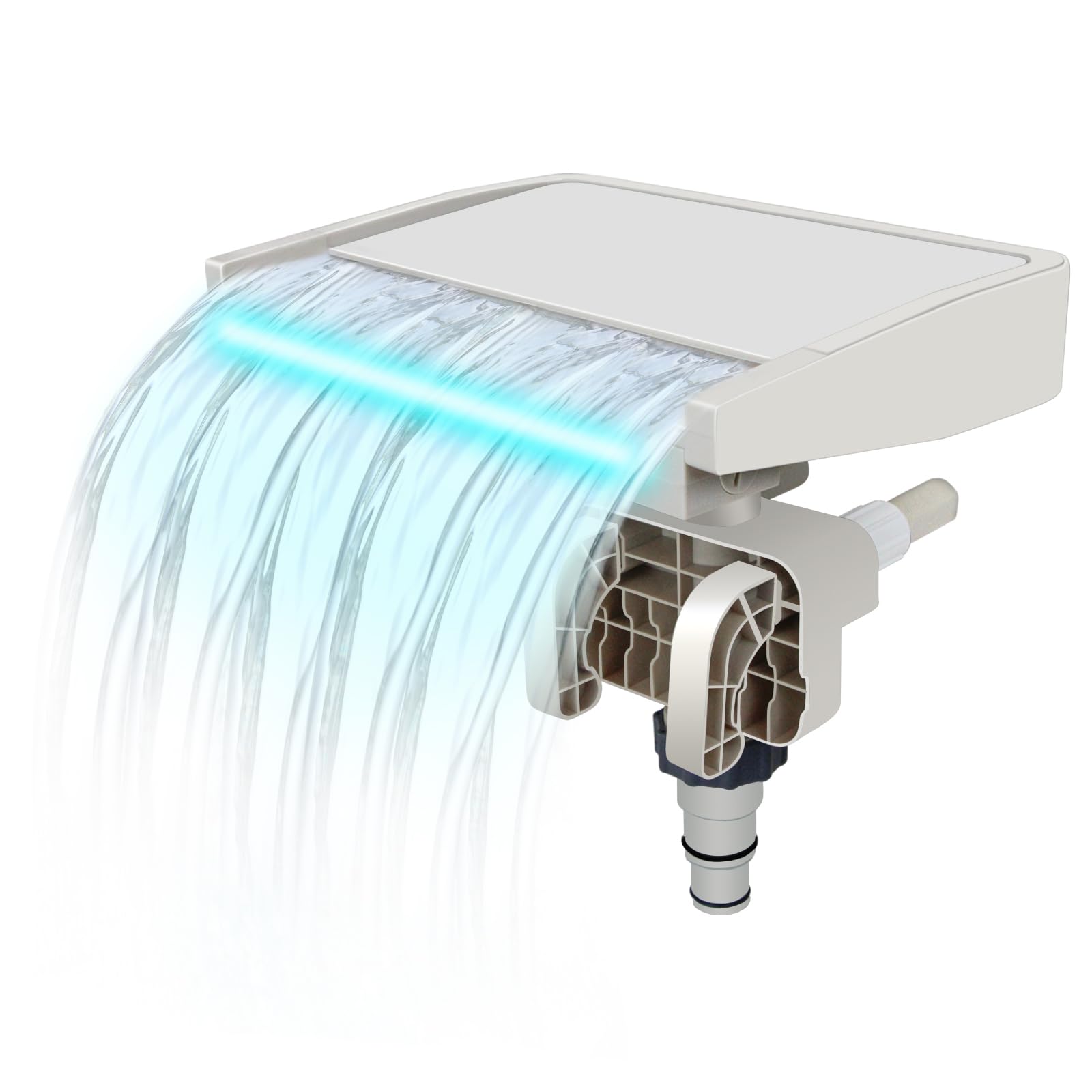 Photo 1 of Varesee Pool Fountain Waterfall for Above-Ground Pools with 7-Color LED Lights, Pool Waterfall Power by Filter Pump, Swimming Pool Accessory for Outdoor Decor and Relaxation