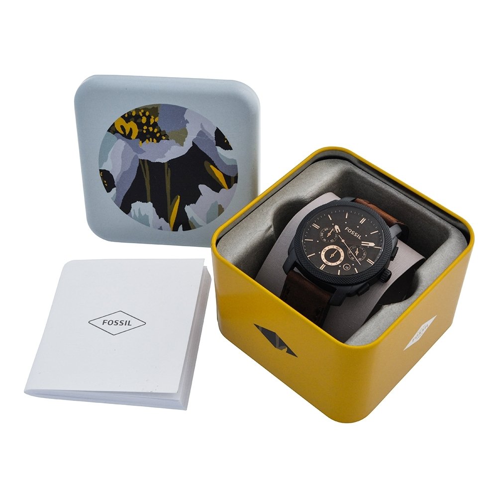 FOSSIL Fossil Machine Uhr für Herren, 42mm Quarz-Chronographenwerk mit Edelstahl- oder Lederarmband