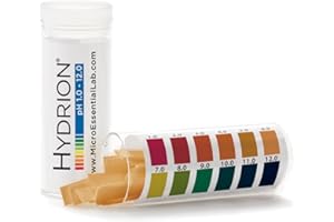 HYDRION AYSFH Hydrion pH Strips ph range 1-12 100 strips per vial