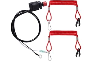 Stylemafia Universal Boat Outboard Lanyard Engine Motor Kill Urgent Stop Switch/Safety Lanyard Tether Cord 2 pcs Compatible with YamahaTohatsu Honda Outboard Motors, ATV Boat Bike