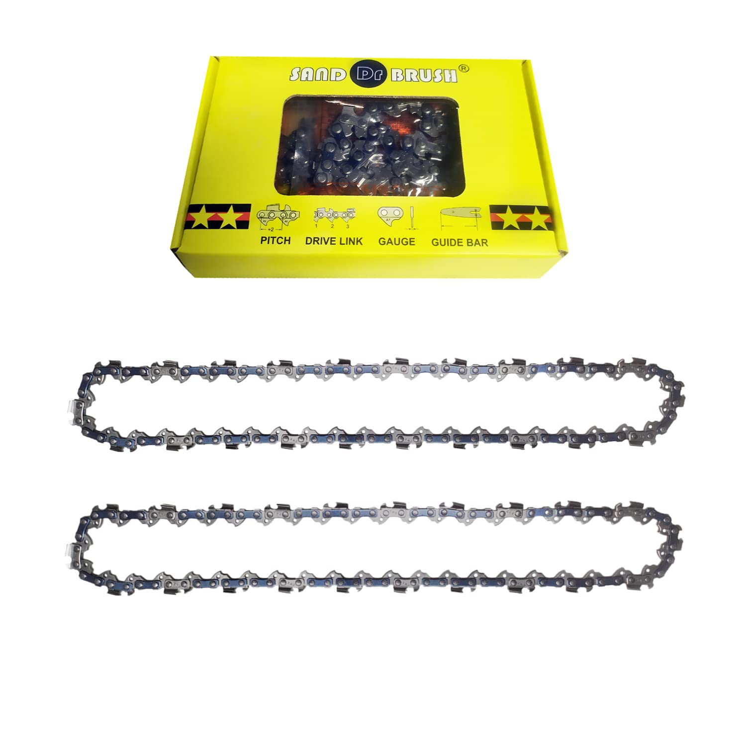 Chainsaw Chain 2pcs for Chain Saw 16 Inch (40cm) Bar，56 Drive Links，3/8" Pitch，Gauge 0.05"(1.3mm) ，Length 52cm，Saw Chain fits for Einhell GH-EC 2040, Hyundai, Makita, Ryobi, Oregon Tree Trimming