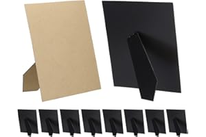 PATIKIL 10 Pack Easel Back for Picture Frame, 8 x 10 Inch Replacement Picture Frame Easel Back DIY Photo Board for Photo Frames Tiles, Black