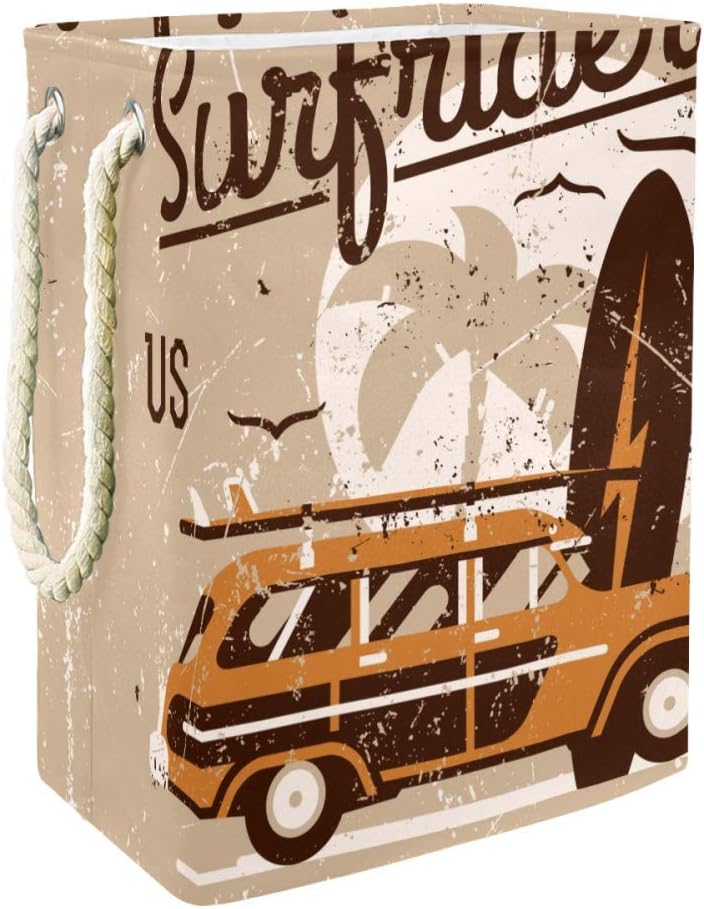 Unicey Retro Surfriders Car Large Storage Bin for Bathroom, Bedroom, Home, Toys and Clothing Organization