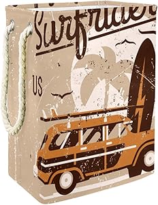Unicey Retro Surfriders Car Large Storage Bin for Bathroom, Bedroom, Home, Toys and Clothing Organization