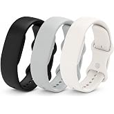 3 Pack Sport Silicone Bands Compatible with Google Fitbit Air Band | Sweat and Water Resistant Active Wristband for Fitbit Air Tracker for Women Men, Sleep &amp; Daily Wear