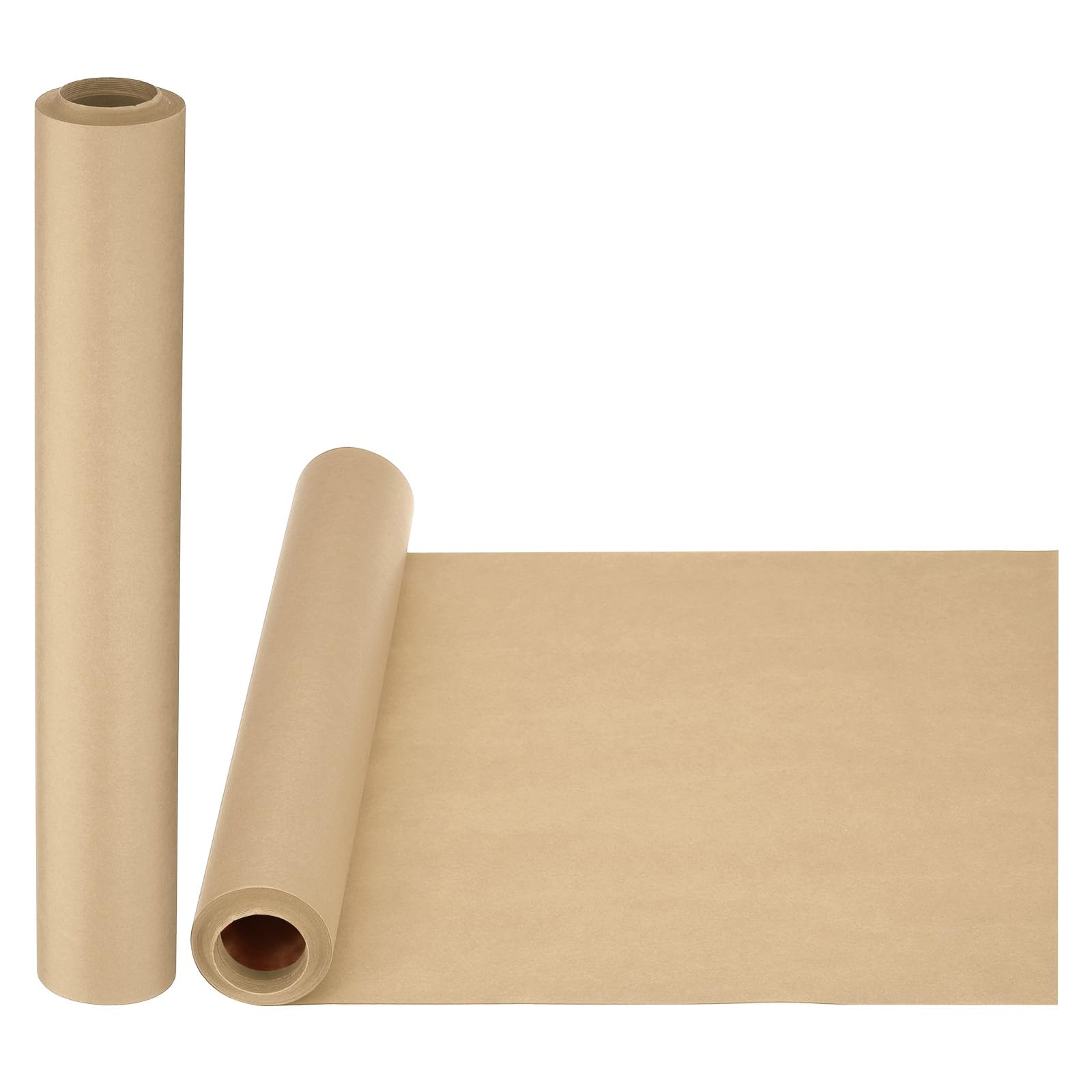 PATIKIL Wrapping Paper, 2 Pack 15"x315"(26') Bulletin Board Paper Roll Kraft Paper Roll Construction 80GSM for Shipping Packing Gift Wrapping Craft Flower Bouquet Christmas, Brown