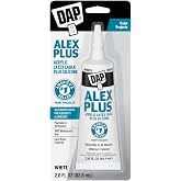 DAP Alex Plus Acrylic Latex Caulk, White, 2.8 oz (7079800956)
