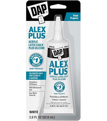 Amazon.com: DAP 18128 5.5 Oz White Alex Plus® Acrylic Latex Caulk