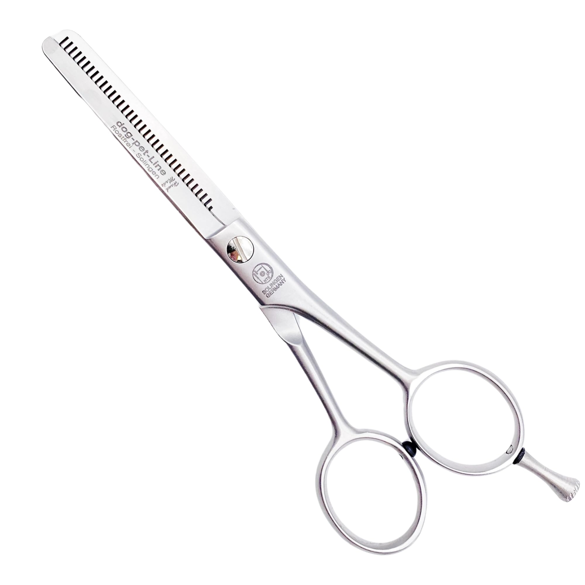 NTS-Solingen Dog Scissors / Grooming Scissors - Dog Pet Line Rust-Free Matt Satin • Fur Modelling Scissors (Teeth on One Side) Thinning Scissors (6.0-30ZE = 15 cm 30 Teeth on One Side)