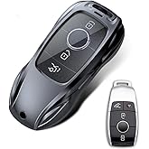 HANSTRONG GEAR Key Fob Case Cover Protection Keychain Compatible for Mercedes-Benz A-Class C-Class E300L C63 E63 A200 CLA CLS