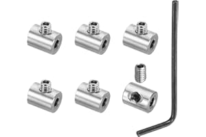 PATIKIL 3mm Hole Wire Rope Clips Set, 6 Pcs 304 Stainless Steel Single Holes Lock Cable Clamps Clip with M4 Hexagon Screws Sp