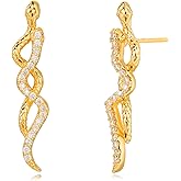 MTMY Gold Stud Earring for Women 14K Gold Plated Dainty Cubic Zirconia Studs Earrings Cute Simple Elegant Earrings Jewelry