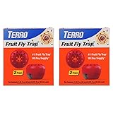 TERRO Fruit Fly Traps for Indoors (4 Pack) + 180