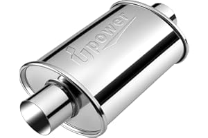 Upower 2.5 inch Ultra Quiet Resonator, 304 Stainless Steel Exhaust Muffler 2.5", 2.5'' Inlet & Outlet 14" Overall Length Univ