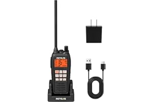 Retevis RM15 Marine Radio 6W, IP68 Floating VHF Radio Handheld,Dual-Way Noise Reduction Audio System Maritime Radio, 2000mAh, Type-C, NOAA, Falling Water Flash Alarm,Boat Radio for Marine Use (1 Pack)