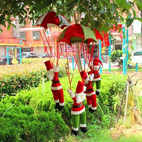 Xmas Ornament, Misaky Christmas Tree Hanging Santa Claus Snowman In Parachute Decoration (4 PACK)