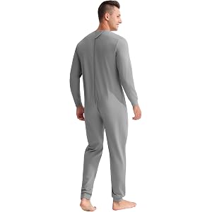 EEOST Anti Strip Clothing Adult Adaptive Back Zip Pajamas For Special Needs | Breathable cotton anti-strip bodysuit with back