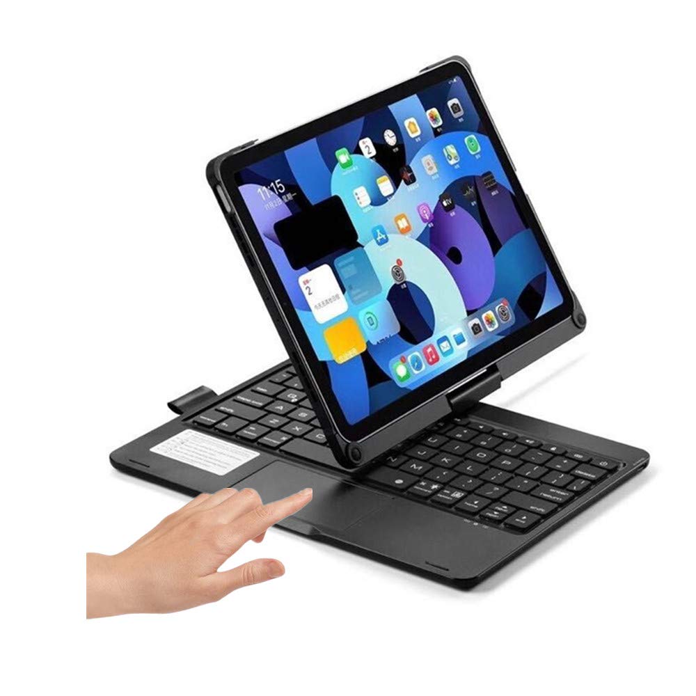 KMXDD360 Rotating Keyboard Compatible with iPad Air 11 inch M2/ Air 5th 4th Gen 2022 2020/ Pro 11 4th 3th 2th 1st Gen Backlit Keyboard case with Touchpad Trackpad Keyboard (Black)