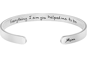 JoycuFF Bracelets for Women Personalized Inspirational Jewelry Mantra Cuff Bangle Friend Encouragement Gift for Her