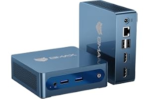 Bmax Mini PC Mini Desktop Computer Intel Celeron J3355 (Up to 2.5GHz) Win 11, 6GB RAM 128GB eMMC Support M.2 SSD Expansion (512GB/2TB), 4K Dual Display WiFi5& BT5.0 for Home/Office,Daily Use,B1 Plus