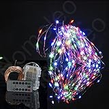 Homeleo 5M 50led Wireless Controlled LED String Light Flexible Copper Wire AA Battery Operated Mini LED Starry Fairy Light(with Remote ,Multicolor, Waterproof)