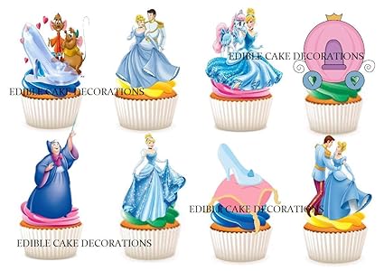 30 X Cinderella Disney Princess Stand Up Edible Paper Cupcake