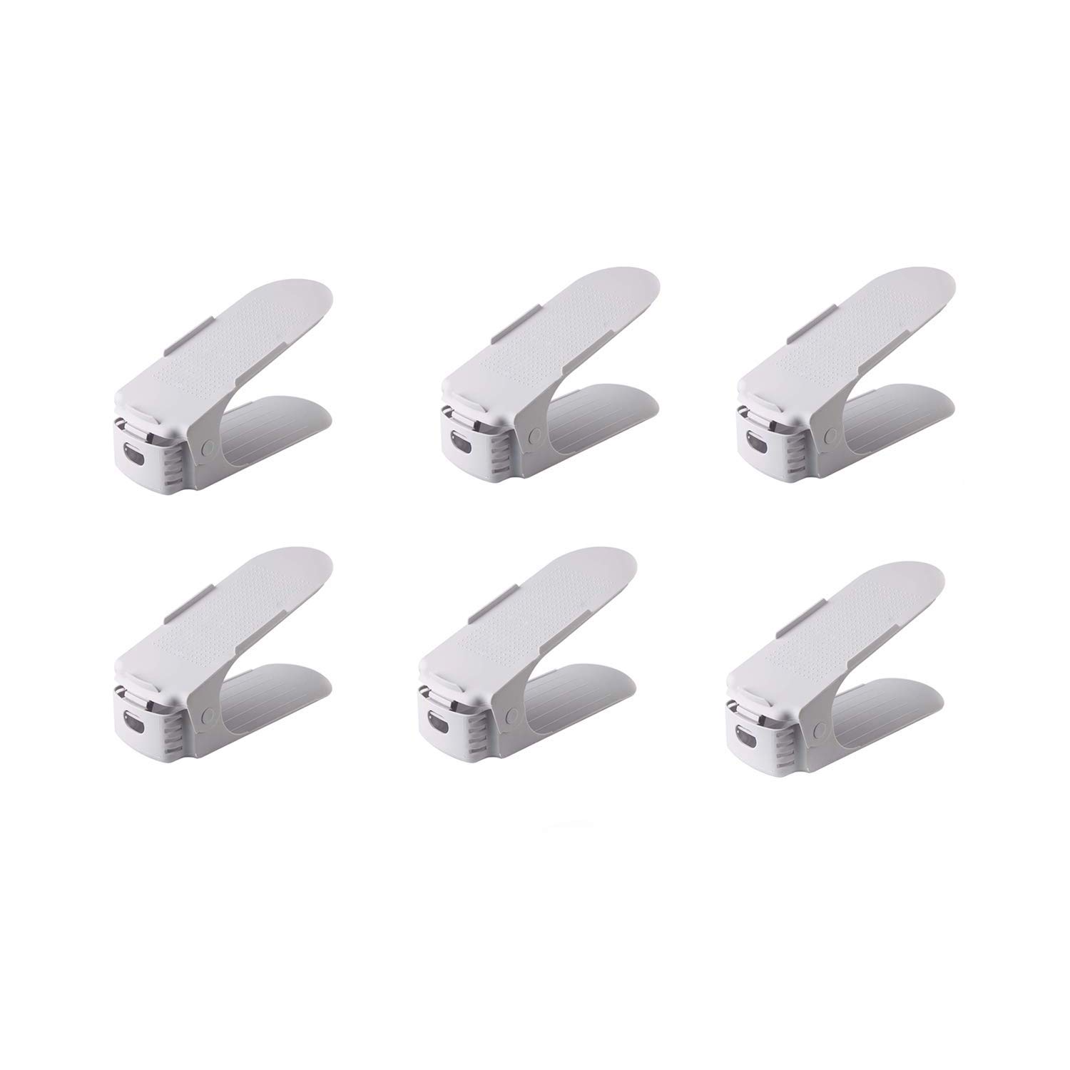 Klaxon Shoe Organizer - Plastic Shoe Organizer - 6 Piece Shoe Organizer/Shoe Shelf/Shoe Rack/Shoe Stand for Home - White