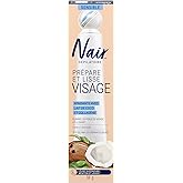 Nair Prep and Smooth Face, Facial Hair Remover, Touch Free Hair Removal Cream with Sensitive Coconut Milk and Collagen for Sk