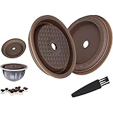 2Pcs Reusable Coffee Capsule Discs, Silicone Capsules Lid for Original Vertuoline & Vertuo Capsules, Compatible with NESPRESS