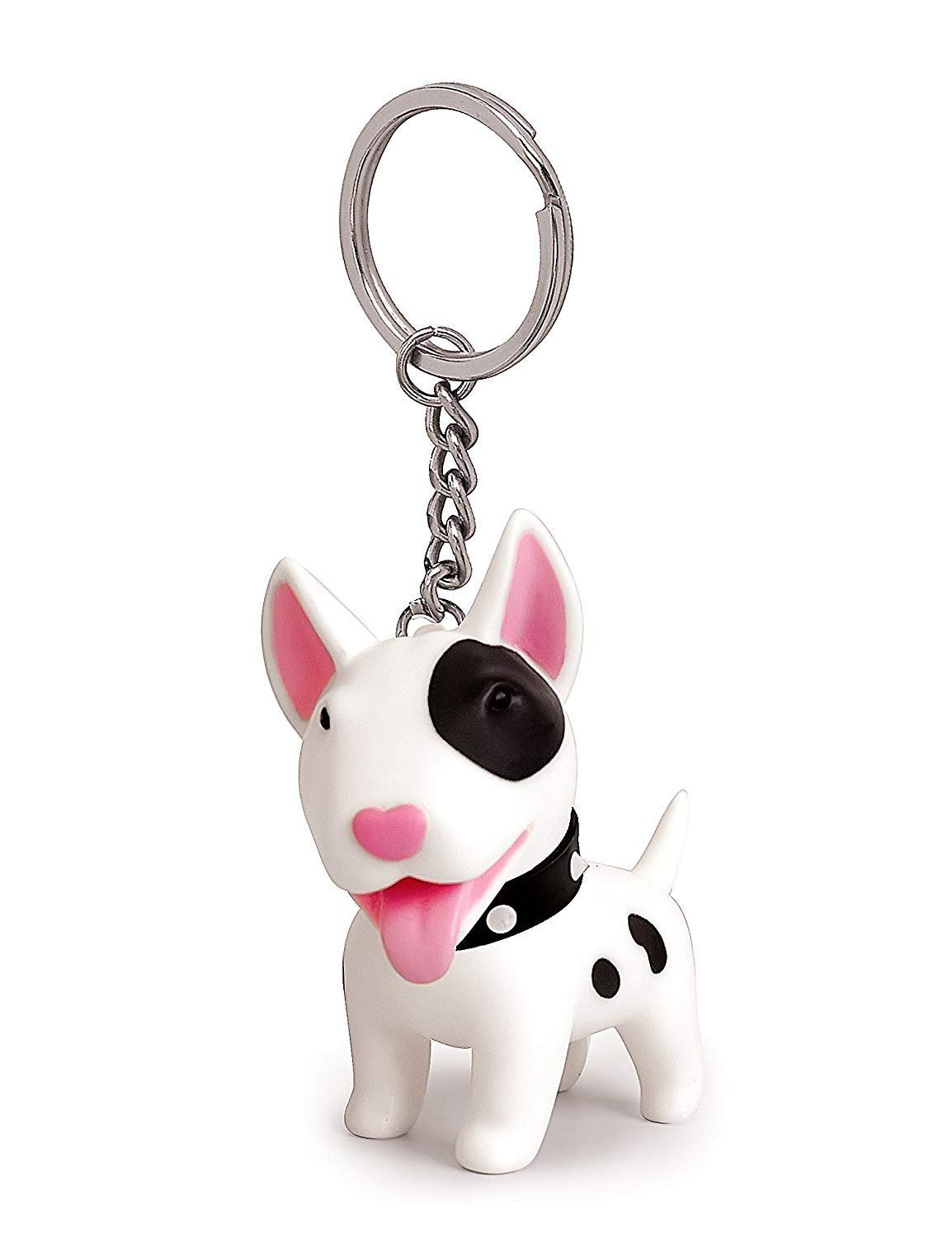 DomeStar Dog Keychain Charms, Bull Terrier Ring Cute Keychains Car Key Chain for Kids Adults