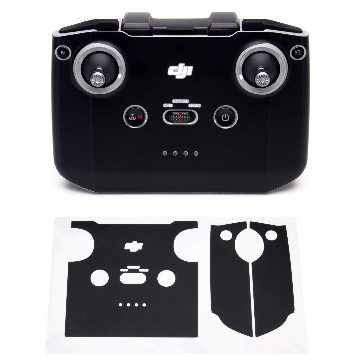 Wrapgrade Skin Sticker Set Compatible with DJI Mini 2 | Remote Controller (STEALTH BLACK)
