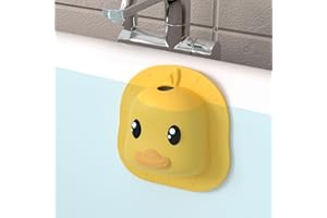 ROSLIM Bathtub Overflow Drain Cover - Silicone Bath Tub Drain Cover, Tub Overflow Drain Stopper with Suction Cups, Duck Overflow Cover Adds Inches of Water for Deeper Bath, Bathroom Spa Relaxing Accessory
