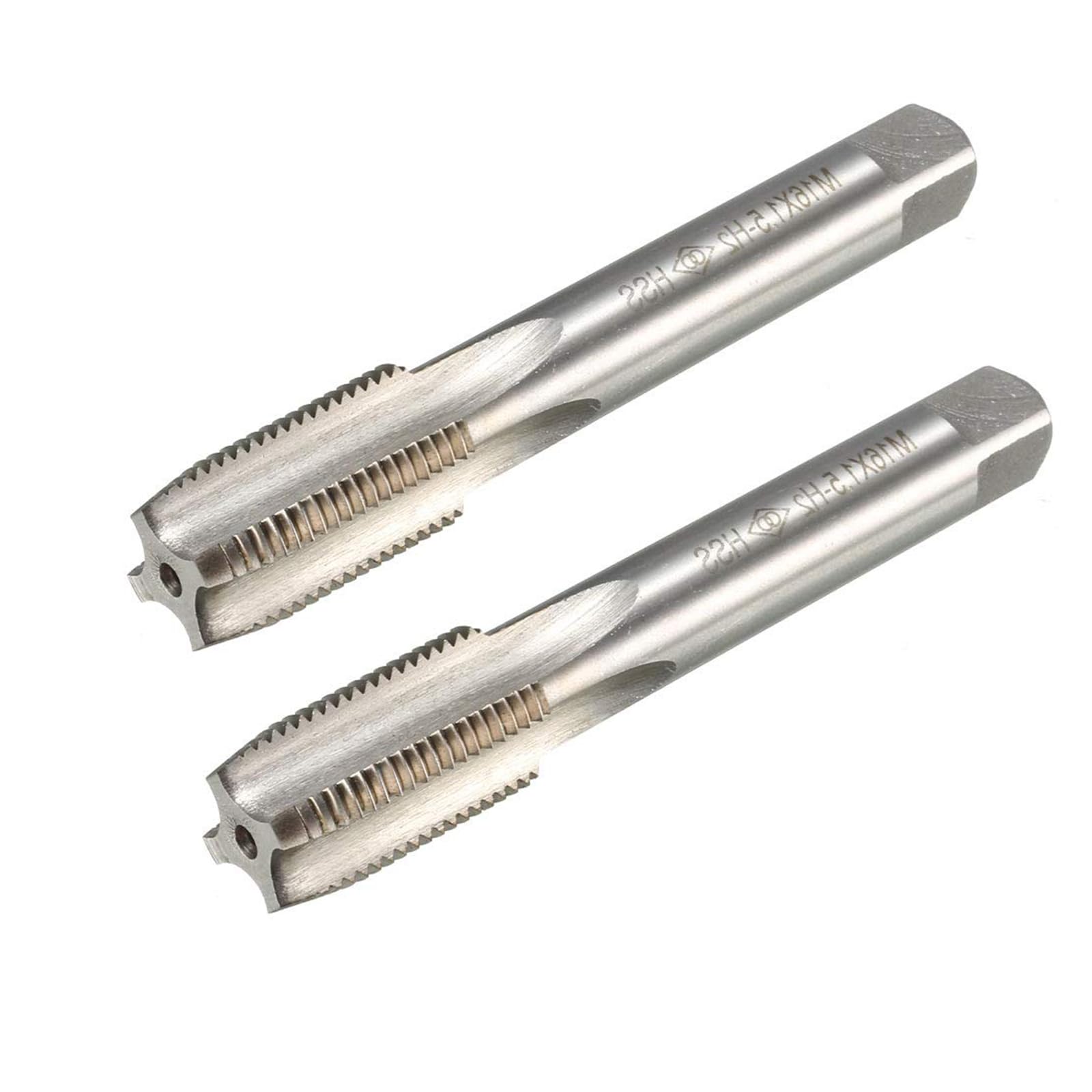 MACHSWON Metric Taps M16 x 1.5mm, for Threading Machine and Electric Drills, H2 High Speed Steel Ti-Coated, Right Hand Thread Plug Tap Threading Tapping Tool, 2pcs — image 1