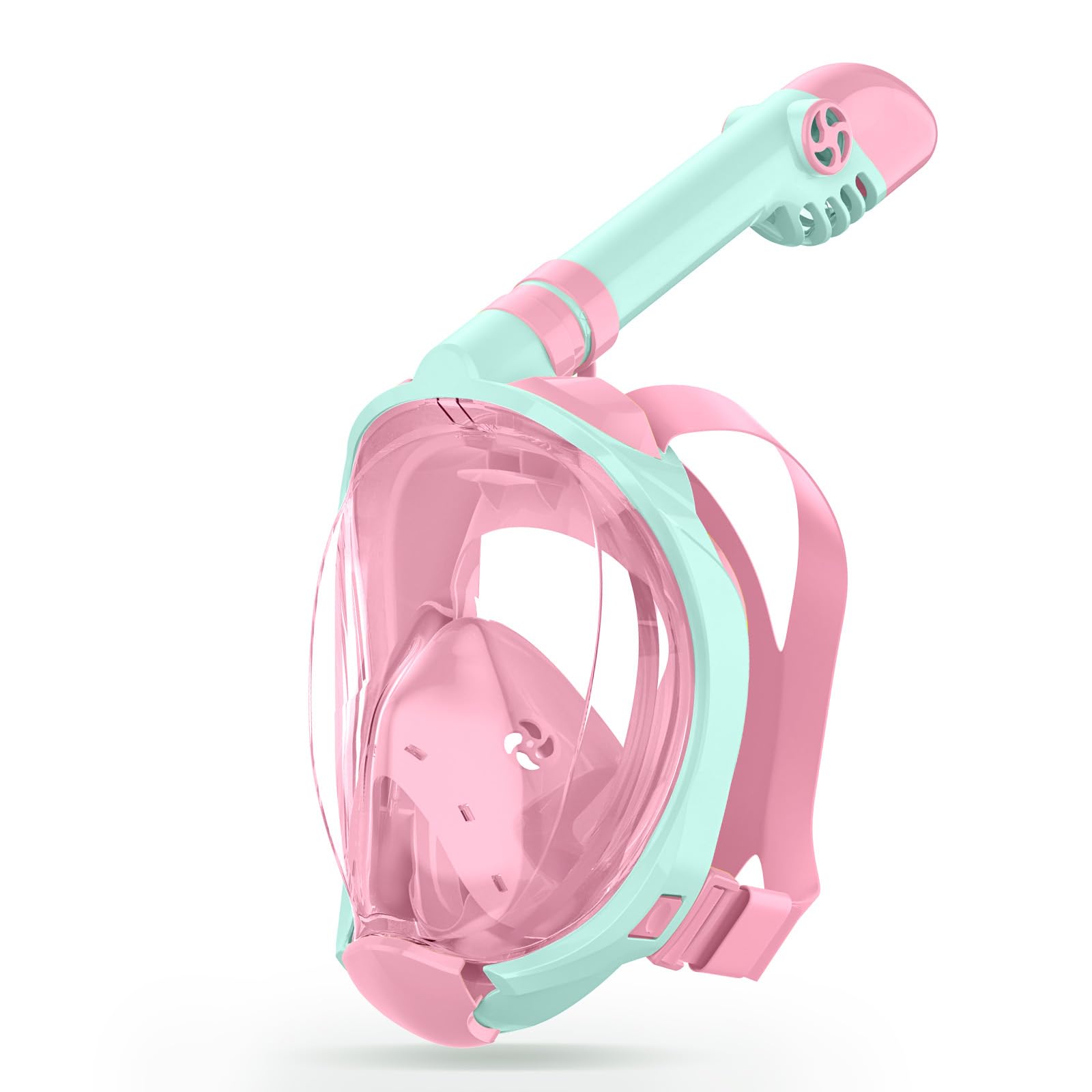 Photo 1 of Greatever Snorkeling Gear for Kids, Ideal Gifts of Kids Snorkel Mask, Macaron Candy Dual Color Full Face Snorkel Mask with Camera Mount, Safe Breathing for Enchanting Travel