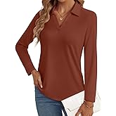 LYHIPSS 3/4 Length Sleeve Womens Tops Dressy Casual V Neck Polo Shirts Business Work Blouses 2025 Trendy Tunic Top
