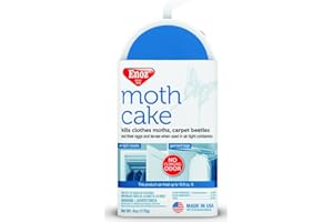 Enoz Moth Cakes – 6 oz (6 Pack) – Easily Hangs in Closets & Garment Bags – Kills Clothes Moths, Carpet Beetles, Eggs & Larvae – Treats Up to 18.8 Cubic Feet