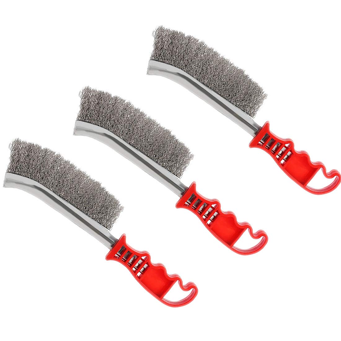 Modell 3pcs Wire Scratch Brushes Set Carbon Steel and Stainless Steel Wire Brush for Automotive, Cleaning Welding Slag and Rust