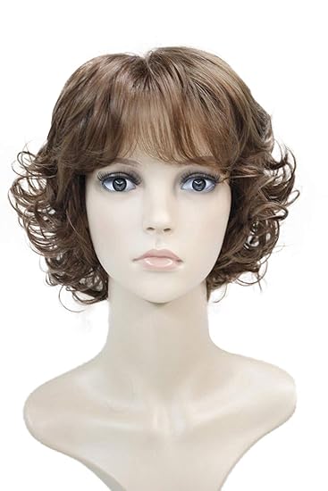 Amazon Com Wiginway Synthetic Wigs Short Curly Light Auburn Wigs