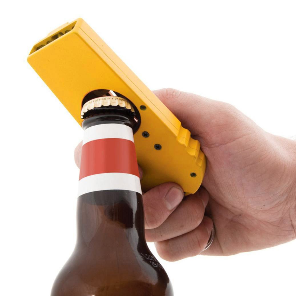 SUGEER Flying Zappa Beer Drink Bottle Opener Cap Launcher Top Shooter & Launcher Shooter with Keychain -Cap Zappa Beer Bottle Opener and Cap Launcher Shoots for Fun