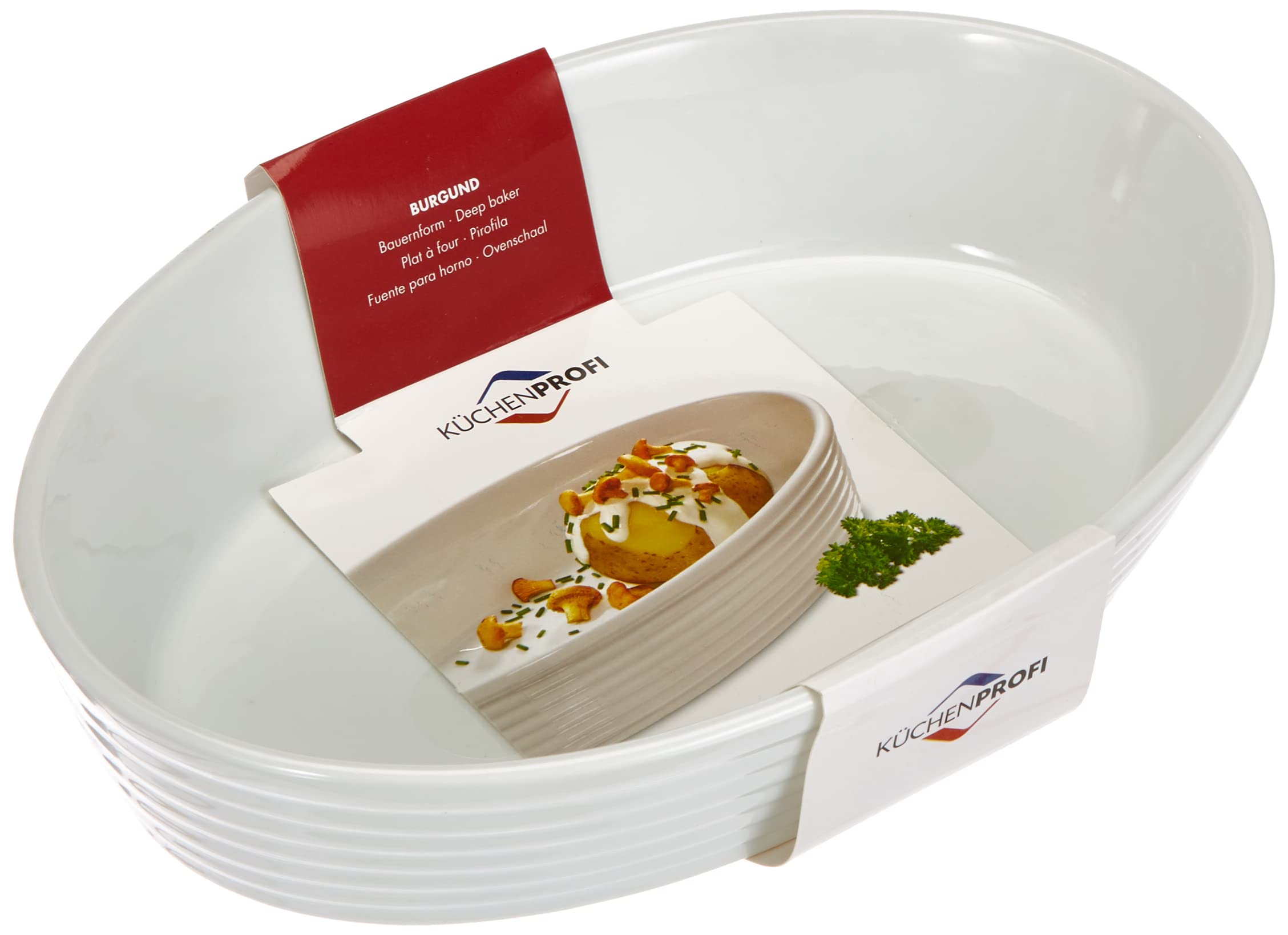 Küchenprofi 750018226 Oven-Proof Dish Oval 26 cm Hard Porcelain, White