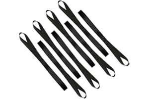 BONCAS Heavy Duty 1,200lb. Workload Soft Loop Tie Down Straps for Towing or Trailering ATV, UTV, Motorcycle, Lawn Garden Equipment (Set of 8) (18 Inches, Black)