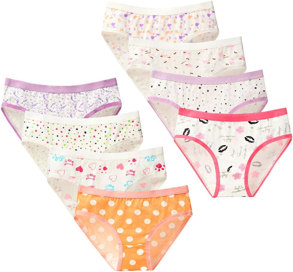 Kidear Women's Cotton Underwer 8-Pack Knickers Girl's Mid Rise Briefs Panties