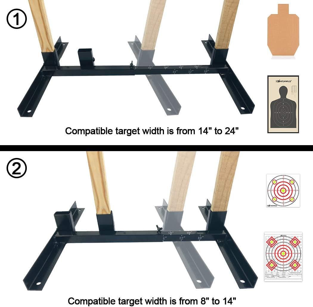 Highwild Adjustable Target Stand Base for Paper Shooting Targets Cardboard Silhouette - H Shape - USPSA/IPSC - IDPA Practice - Upgraded Version (2 Pack) : Sports & Outdoors