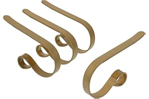 Haute Decor The Original MantleClip® Stocking Holder - 4 Pack (Textured Gold) - - Hang Christmas Stockings Safely and Securely from Mantels Up to 3 Inches Thick