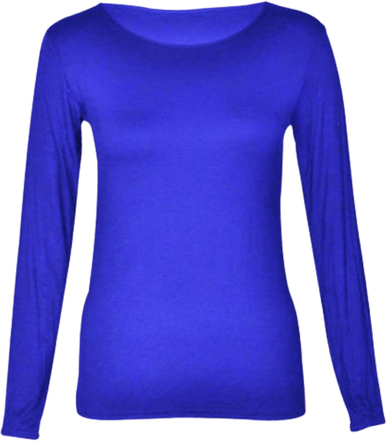 New Women Ladies New Plain Long Sleeve Top TShirt Girl Stretch Scoop