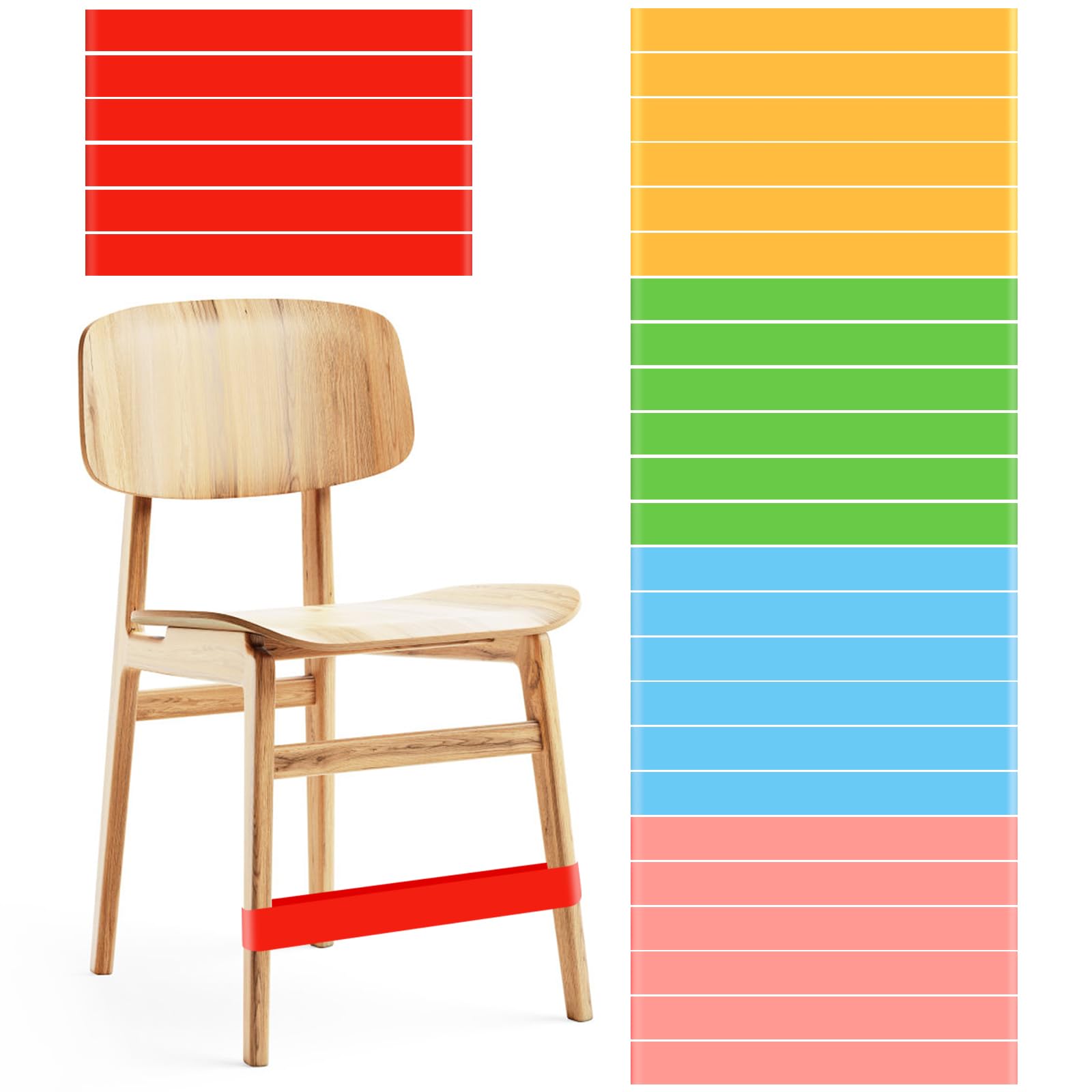 PLULON 30 Pack Chair Bands for Kids with Fidgety Feet Colorful Chair Fidget Bands Desks Stretch Foot Band ADHD Sensory Flexible Bands for Classroom Home