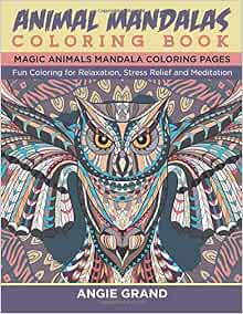 Amazon Com Animal Mandala Coloring Book Relaxing Animal